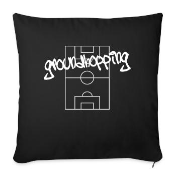 Fan de football sur le terrain en tournée - Housse de coussin décorative 45 x 45 cm - noir - Devant
