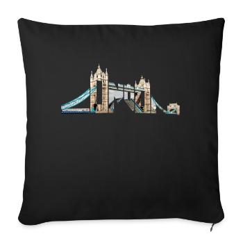 London Souvenir Tower Bridge Typografie England - Sofakissenbezug 45 x 45 cm - Schwarz - Vorne