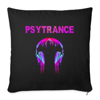 Psytrance Goa Trance - Sofa pillowcase 17,3'' x 17,3'' (45 x 45 cm) - black - Front