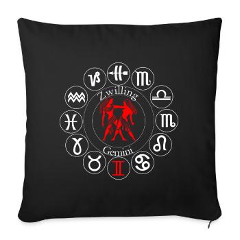 Zodiac Gemini - Housse de coussin décorative 45 x 45 cm - noir - Devant