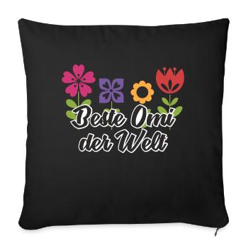 Beste Omi der Welt Oma Geschenk - Sofakissenbezug 45 x 45 cm - Schwarz - Vorne