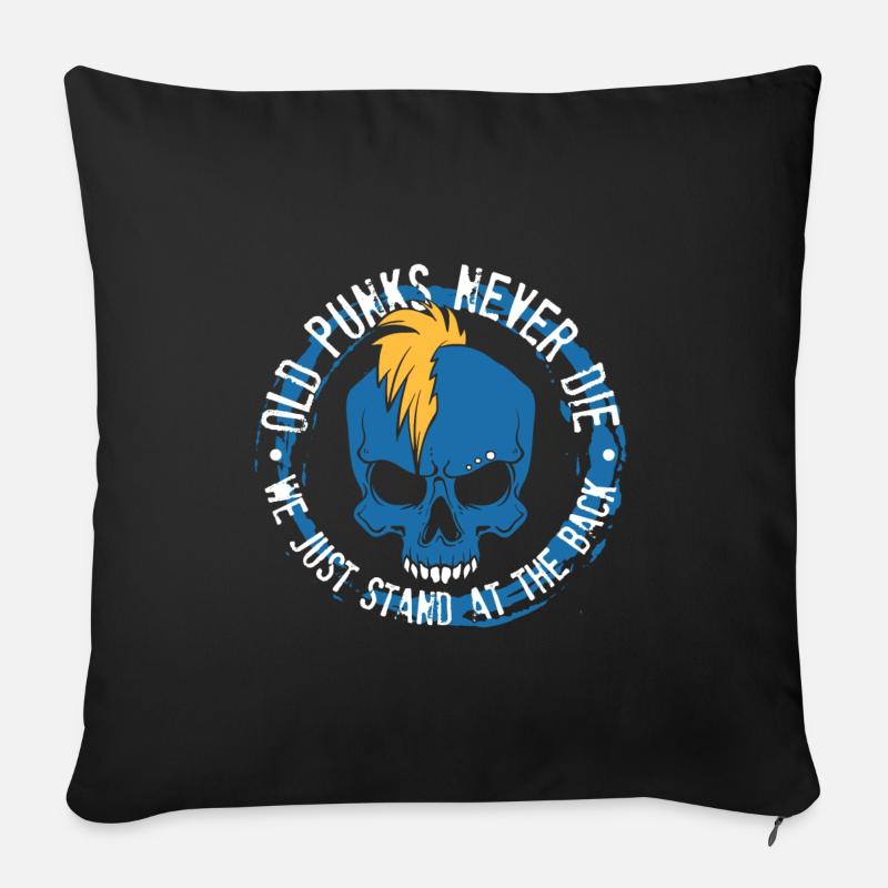 Old punks do not die! - Sofa pillowcase 17,3'' x 17,3'' (45 x 45 cm) - black