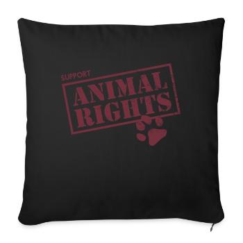 Support Animal Rights - vintage retro - Sofa pillowcase 17,3'' x 17,3'' (45 x 45 cm) - black - Front