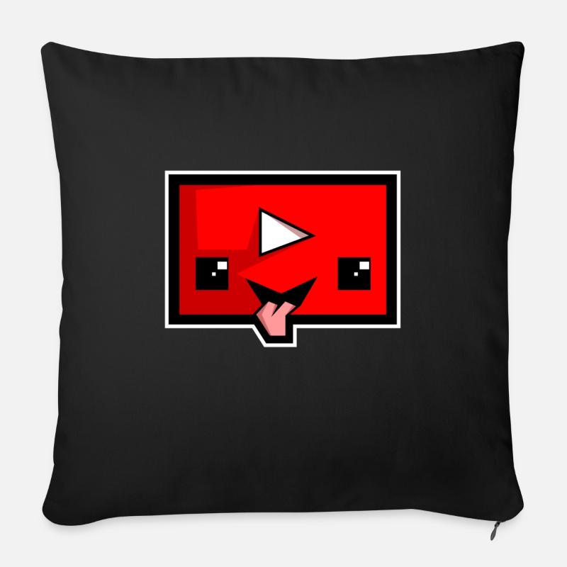 YOUTUBE - Housse de coussin décorative 45 x 45 cm - noir
