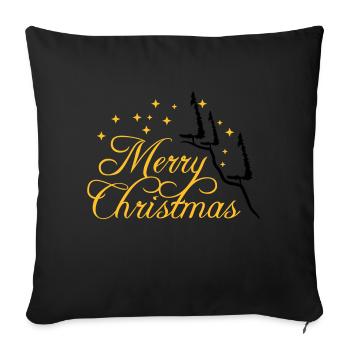 fir mountain fir tree stars night merry christma - Sofa pillowcase 17,3'' x 17,3'' (45 x 45 cm) - black - Front