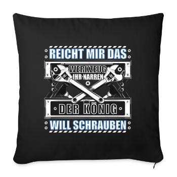 Werkstatt Mechaniker Schrauber - Sofakissenbezug 45 x 45 cm - Schwarz - Vorne