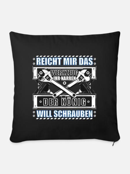 Werkstatt Mechaniker Schrauber - Sofakissenbezug 45 x 45 cm - Schwarz