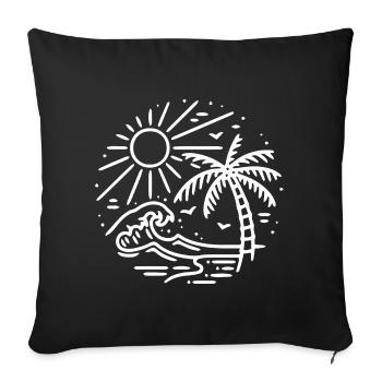 Beach with sea motif gift idea over white - Sofa pillowcase 17,3'' x 17,3'' (45 x 45 cm) - black - Front