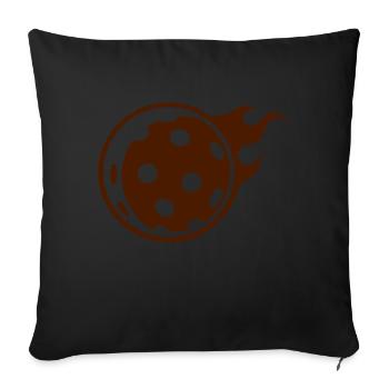 Unihockey mit flammen - Sofakissenbezug 45 x 45 cm - Schwarz - Vorne