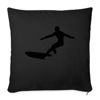 surf longboard - Housse de coussin décorative 45 x 45 cm - noir - Devant