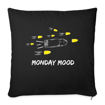 Humeur du lundi - Housse de coussin décorative 45 x 45 cm - noir - Devant