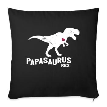 Papasaurus Dinosaur - Sofakissenbezug 45 x 45 cm - Schwarz - Vorne