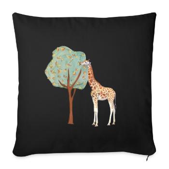 giraffe | giraffe - Sofa pillowcase 17,3'' x 17,3'' (45 x 45 cm) - black - Front