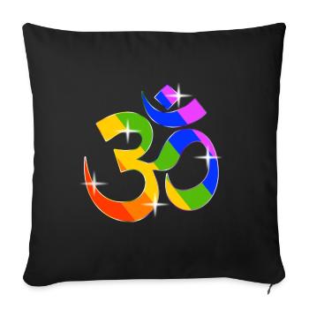 LGBT Om Shanti Gay Pride Spiritual Rainbow - Housse de coussin décorative 45 x 45 cm - noir - Devant