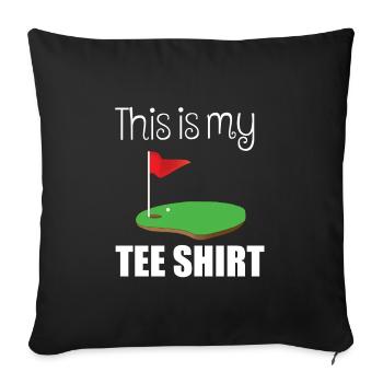 Tee Golf Sayings Drôle Drôle Lieu favori - Housse de coussin décorative 45 x 45 cm - noir - Devant