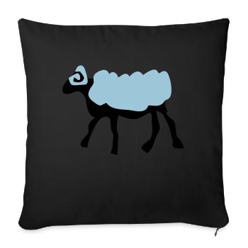 sheep_farm_animal - Sofa pillowcase 17,3'' x 17,3'' (45 x 45 cm) - black - Front