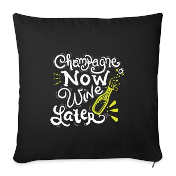 NEW YEARS EVE now Wine later - Housse de coussin décorative 45 x 45 cm - noir - Devant