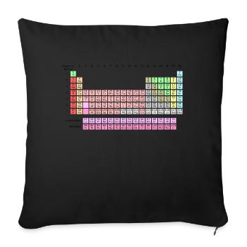 système périodique - Housse de coussin décorative 45 x 45 cm - noir - Devant