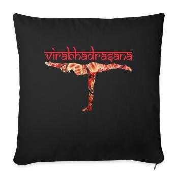 yoga 9 virabhadrasana guerrier 3 e 222 - Housse de coussin décorative 45 x 45 cm - noir - Devant
