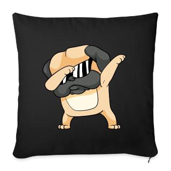 Dabbing Dab Pug Dogs - Sofa pillowcase 17,3'' x 17,3'' (45 x 45 cm) - black - Front