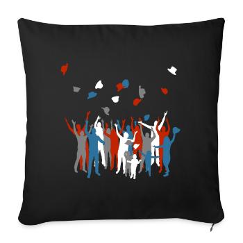 Sporty hat throw - Sofa pillowcase 17,3'' x 17,3'' (45 x 45 cm) - black - Front