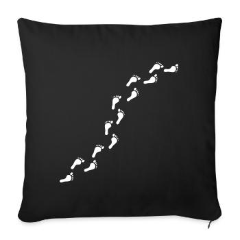 leave footprints barefoot on the beach - Sofa pillowcase 17,3'' x 17,3'' (45 x 45 cm) - black - Front