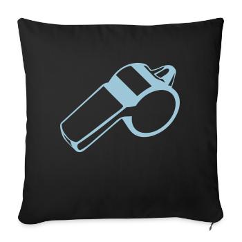 whistle referee whistle 1 - Sofa pillowcase 17,3'' x 17,3'' (45 x 45 cm) - black - Front