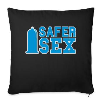 Safer Sex Kondom Condom Verhütung 2c - Sofakissenbezug 45 x 45 cm - Schwarz - Vorne