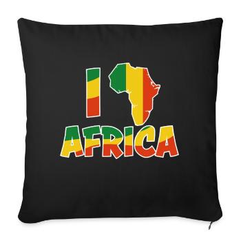 Africa continent safari rhino - Sofa pillowcase 17,3'' x 17,3'' (45 x 45 cm) - black - Front