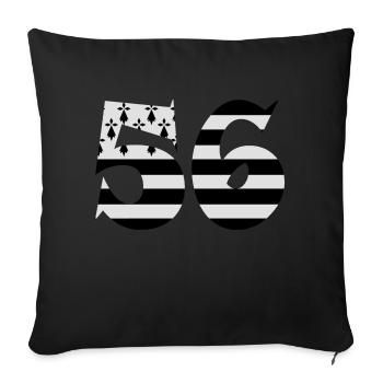 56 Britain flag - Sofa pillowcase 17,3'' x 17,3'' (45 x 45 cm) - black - Front