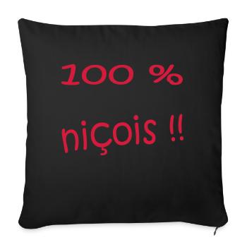 100 % nicois - Housse de coussin décorative 45 x 45 cm - noir - Devant