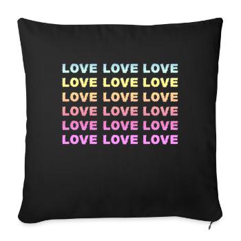 Love Love Love - Sofa pillowcase 17,3'' x 17,3'' (45 x 45 cm) - black - Front