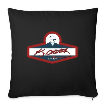 Ataturk retro - Sofa pillowcase 17,3'' x 17,3'' (45 x 45 cm) - black - Front