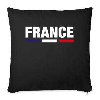 France T-Shirt Cadeau Drapeau Français - Housse de coussin décorative 45 x 45 cm - noir - Devant