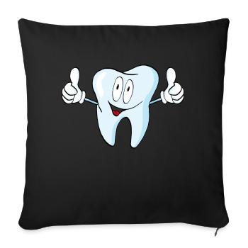 tooth - Sofa pillowcase 17,3'' x 17,3'' (45 x 45 cm) - black - Front