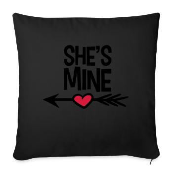 amour amoureux elle est à moi elle m'appartient - Housse de coussin décorative 45 x 45 cm - noir - Devant