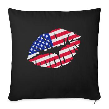 Etats-Unis - Housse de coussin décorative 45 x 45 cm - noir - Devant