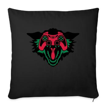 wolf controller games eye joystick geek - Sofa pillowcase 17,3'' x 17,3'' (45 x 45 cm) - black - Front
