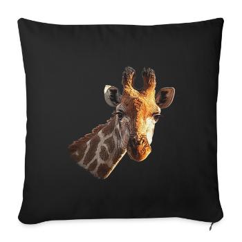 Giraffenporträt mit natürlichen details - Sofakissenbezug 45 x 45 cm - Schwarz - Vorne