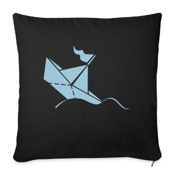 Sinking paper boat / paper titanic (1c) - Sofa pillowcase 17,3'' x 17,3'' (45 x 45 cm) - black - Front