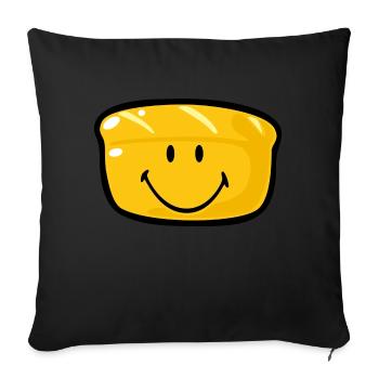 Smiley Bread - Sofakissenbezug 45 x 45 cm - Schwarz - Vorne