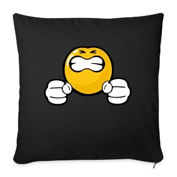 Smiley Anger Incensed - Sofakissenbezug 45 x 45 cm - Schwarz - Vorne