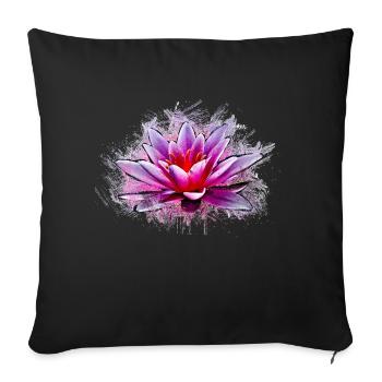nénuphar - Housse de coussin décorative 45 x 45 cm - noir - Devant