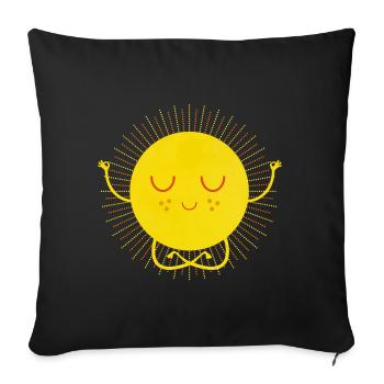 Sonne (Meditation) - Sofakissenbezug 45 x 45 cm - Schwarz - Vorne