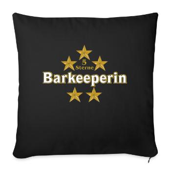 Vom Grafik Designer--- 5 Sterne Barkeeperin - Sofakissenbezug 45 x 45 cm - Schwarz - Vorne