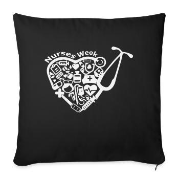 Nurse Doctor Hospital Nurse - Sofa pillowcase 17,3'' x 17,3'' (45 x 45 cm) - black - Front