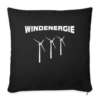 Windenergie Windräder - Sofakissenbezug 45 x 45 cm - Schwarz - Vorne