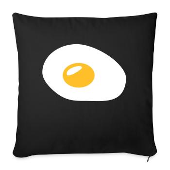 Fried egg - Sofa pillowcase 17,3'' x 17,3'' (45 x 45 cm) - black - Front