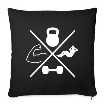 WORKOUT cross - Sofa pillowcase 17,3'' x 17,3'' (45 x 45 cm) - black - Front