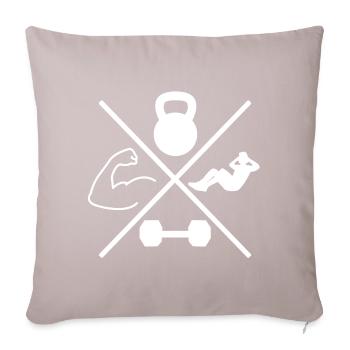 Entraînement cross - Housse de coussin décorative 45 x 45 cm - taupe clair - Devant